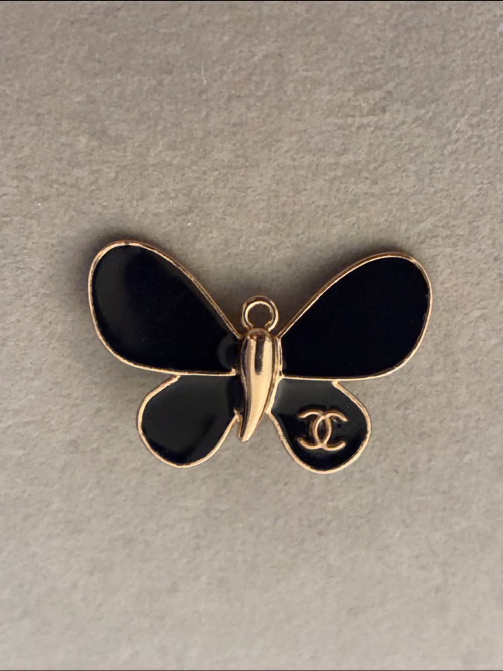 Black and Gold Butterfly Pendant Charm